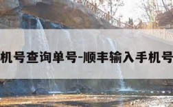 顺丰手机号查询单号-顺丰输入手机号查快递